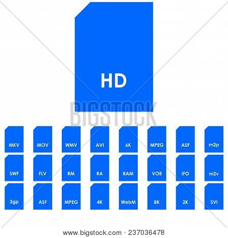 Video File Format Icon. Vector Icon. Flat Style