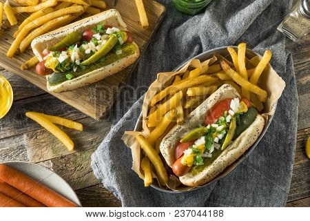 Homemade Chicago Style Hot Dog With Mustard