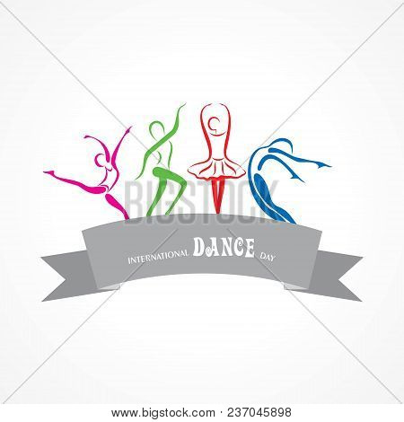 Vector Illustration Of International Dance Day, Design For Flyers, Magazines And Commercial Banners.