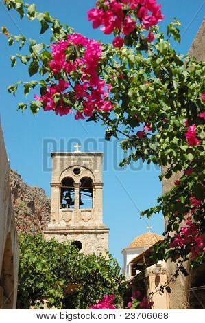 Kuppel der alten byzantinischen Kirche des Elkomenos Christos, Monemvasia Stadt, Peloponnes, Griechenland