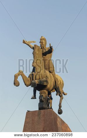 Yerevan, Armenia - October 05, 2017: Equestrian Monument To Vardan Mamikonian (388-451) - Ancient Ar