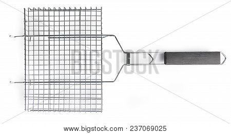 Grate For Grilling With Handle Isolated On White