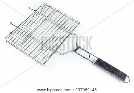 Grate For Grilling With Handle Isolated On White