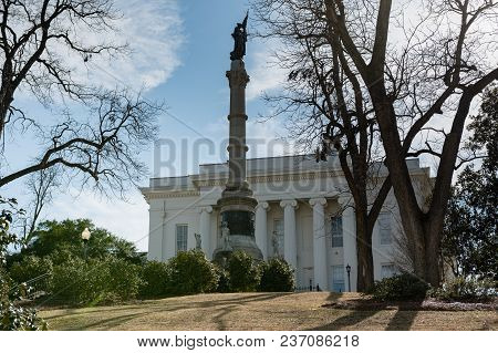Montgomery, Alabama, Usa - January 20, 2018: The Confederate Memorial Monument On The Grounds Of The