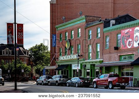 Baltimore, Maryland, Usa - July 8, 2017:  Pickles Pub In Downtown Baltimore Near Camden Yards Is A T