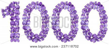 Arabic Numeral 1000, One Thousand, From Flowers Of Viola, Isolated On White Background