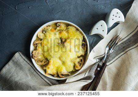 Georgian Mushrooms With Suluguni Cheese