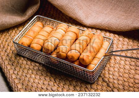 Latinamerican Fast Food Called Tequeños Made Of Fried Corn Filled With Cheese.