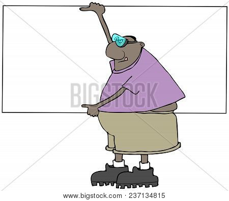 Illustration Of A Black Man Wearing Shorts Carrying A Sheet Of Sheetrock.