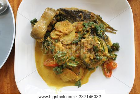 Spicy Fried Stir Catfish. Thai Style Food.