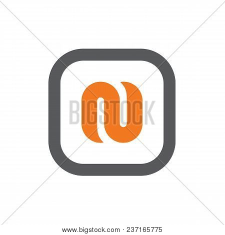 Lettern N Symbols Combined With Square Shapes, Vector Illustration Design