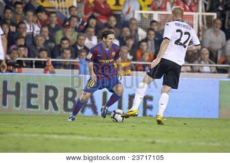 VALENCIA, Spanien - 17 oktober - Leo Messi - Fodbold Match af spansk professionel fodboldliga mellem