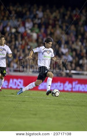 VALENCIA - 17 oktober: Nogensinde Banega af Valencia FC i aktion på spansk fodbold ligakamp Valencia