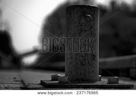 Mooring Bollard For River Boat, Steel Post For Moorings.