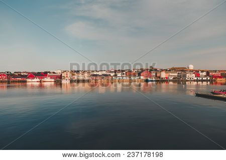 Vardo Port On A Summer Day With Some Small Ships In Port