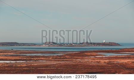 Small Norwegian City On The Island At The North East Part Of The Country