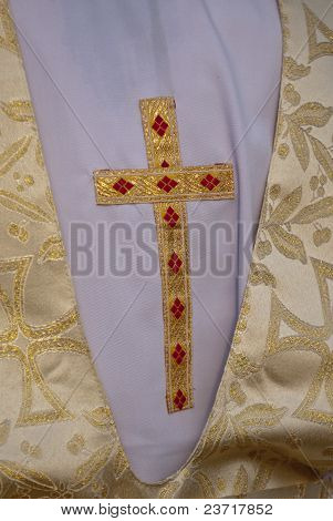 Christian Orthodox Cruz na roupa no Festival Timket.