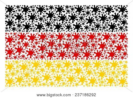 Germany State Flag Composition Composed Of Blot Design Elements. Vector Blot Design Elements Are Com