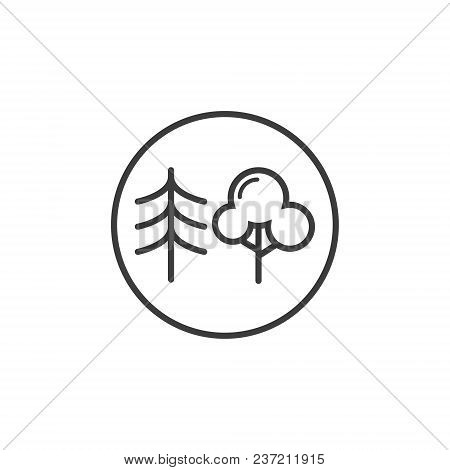 Black And White Mixed Forest Icon In The Round Frame