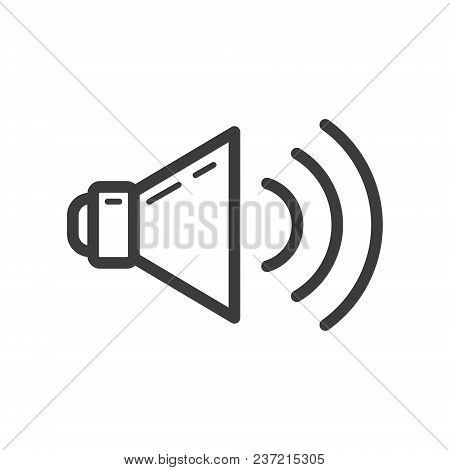 Black And White Speaker Icon With Sound Turned On