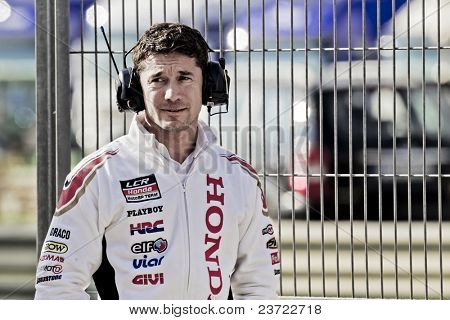 VALENCIA, Hiszpania - 5 listopada: LUCIO CECCHINELLO w motogp Grand Prix Comunitat Valenciana, Ri