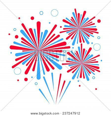 Vector Holiday Firework. Independence Day Of America