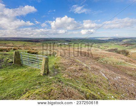 Bridleway In The South Pennines Curving Around A Moorland Scene