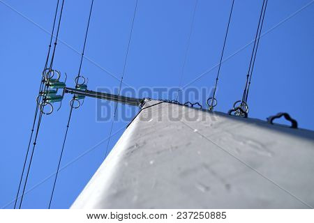 Technology,engineering,modernity And Construction Progress Concept: Modern Dodecagonal Electrical Po
