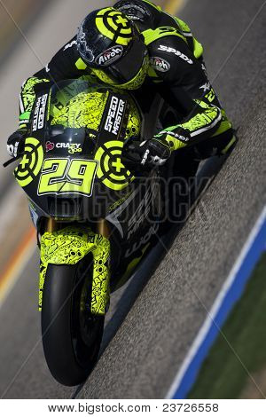 วาเลนเซีย สเปน - 11 กุมภาพันธ์: ผู้เข้าร่วมใน Moto2 และเท้า 125 cc ทดสอบ - Iannone - วันที่ 11 กุมภาพันธ์ 2