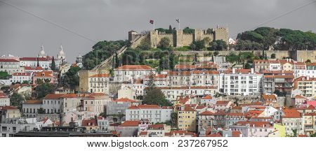 Castle Of Saint George Over The Hill And The Historical Centre Of Lisbon