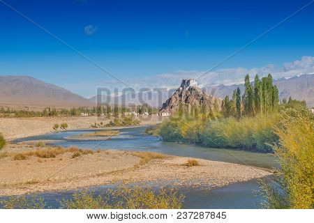 Stakna Monastery With View Of Himalayan Mountians - It Is A Famous Buddhist Temple In,leh, Ladakh, J