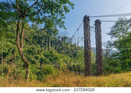 An Old Bridge At India Bhutan Border, Built Over River Joldhaka - Dooars, West Bengal, India.