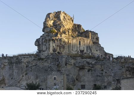 Matera, Italy - August 24 2017: Rupestrian Church Of St.maria De Idris In Matera, Italy