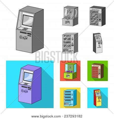 A Game Machine, A Ticket Sales Terminal, An Automaton For Selling Aqua And Chocolate. Terminals Set 