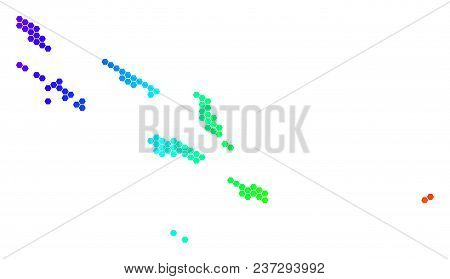 Hexagon Spectrum Solomon Islands Map. Vector Geographic Map In Bright Colors On A White Background. 