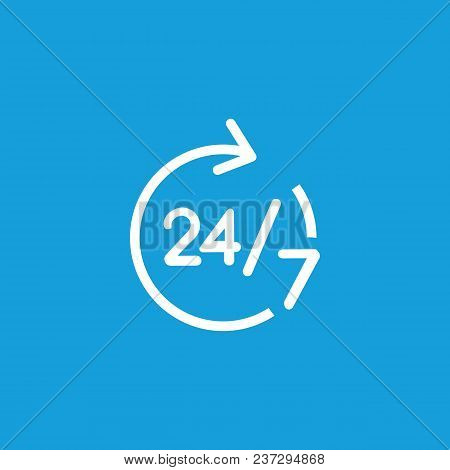 Line Icon Of All-day Shop. Supermarket, Filling Station, Motel. Symbols Concept. Can Be Used For Sig