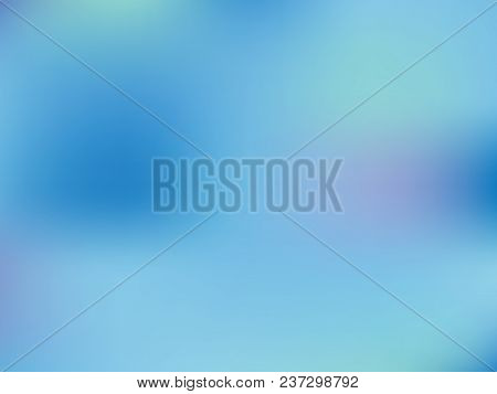 Pale Blue Background. Light Blur Backdrop. Delicate Pattern. Abstract Sky. Vector  Holographic Textu