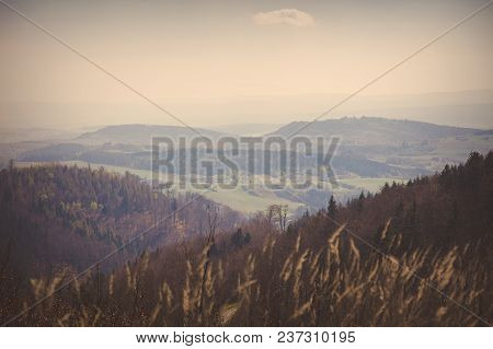 View At Mountain Of Low Silesia In Poland
