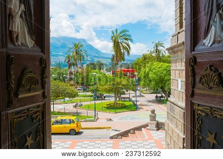 Otavalo April 2018 Calderon Park  In A Sunny Day Visited For Its Colonial Style.