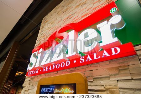 Chiangmai, Thailand - June 16 ,2017: Sizzler Shop Sign, This Branch Is Located In Central Festival C