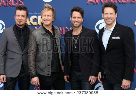 LAS VEGAS - APR 15:  Barry Knox, Josh McSwain, Matt Thomas, Scott Thomas, Parmalee at the Academy of Country Music Awards 2018 at MGM Grand Garden Arena on April 15, 2018 in Las Vegas, NV