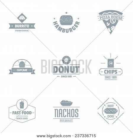 Convenience Food Logo Set. Simple Set Of 9 Convenience Food Vector Logo For Web Isolated On White Ba