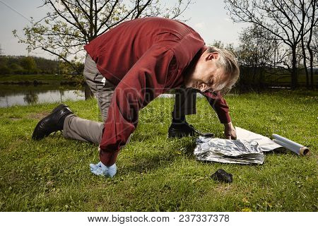 Man Looking For Falling Meteorite Made Happy Find On Spring Meadow