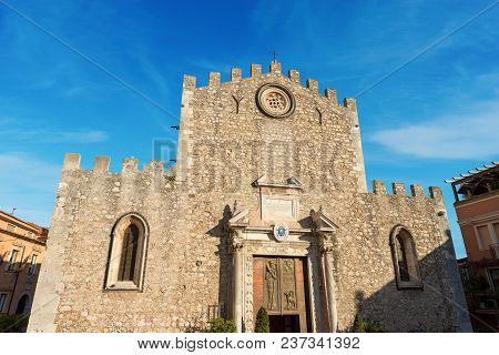 Cathedral Of St. Nicholas (san Nicola Di Bari) - Xiii Century, In The Taormina Town, Messina, Sicily