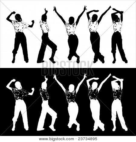 Silhouettes B&W เต้นรำ