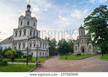 Church Of Archangel Michael And Spassky Cathedral In The Andronikov Monastery, Moscow.