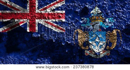 Tristan Da Cunha Grunge Flag, British Overseas Territories, Britain Dependent Territory Flag