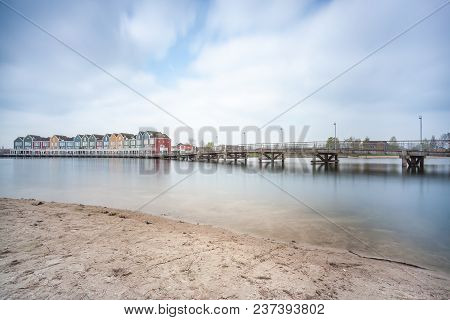 In The Town Of Houten, These Beautifully Painted Houses Are On The Water