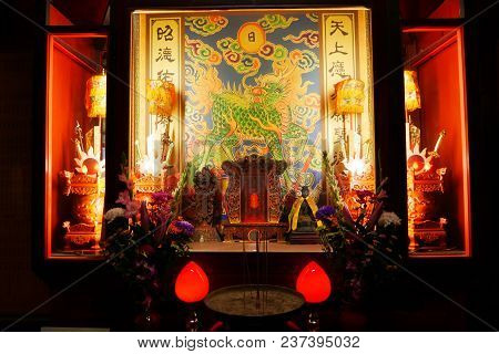 Kaohsiung, Taiwan. December 12, 2017 Chi Jin Mazu Temple, Opened In 1673 Is The Oldest Temple In Kao