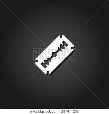Blade Razor Icon Flat. Simple White Pictogram On Black Background With Shadow. Vector Illustration S